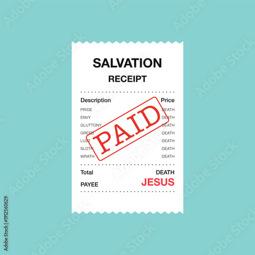 Salvation Receipt Jesus Paid Stamp Christian