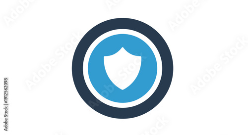 Modern digital security shield icon concept, representing robust online protection and data privacy for internet safety solutions and network defense