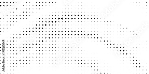 Abstract geometric black and white deco art halftone hexagone  and triangle print pattern vector