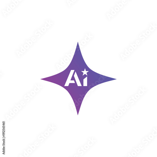 A purple star-shaped logo with Ai text and a small star symbol on a plain background
