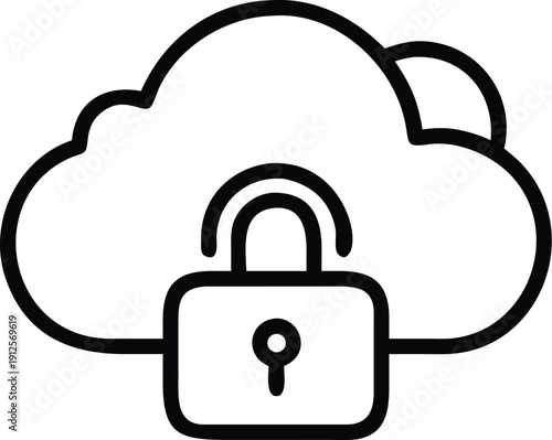 Secure cloud computing with a padlock symbolizing data protection and privacy.