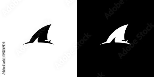 Shark Fin Silhouette Design Element.