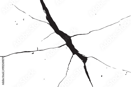 Illustration of black crack pattern on white background