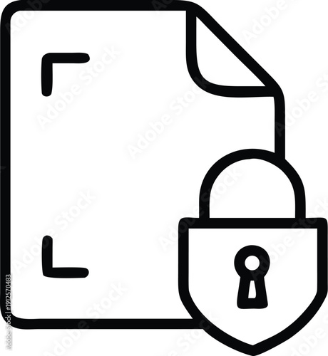 An illustration of a document with a padlock symbolizing secure data.