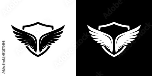Winged Shield Logo Design Elements.