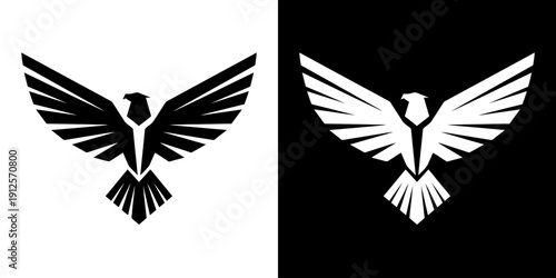 Black and White Dove Silhouette Design.