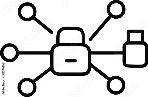 Diagram of a network with a central server connected to multiple devices