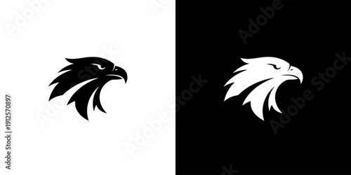 Eagle Head Logo Design Silhouette Profile.