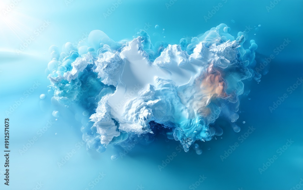Fototapeta premium Melting Arctic Ice Representation Illustrating Environmental Changes and Climate