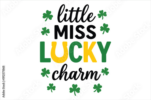 Basic RGBVibrant St. Patrick's Day sign with shamrocks and good luck message