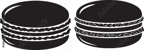 French baguette bread silhouette vector icon, depicting two long crusty loaves