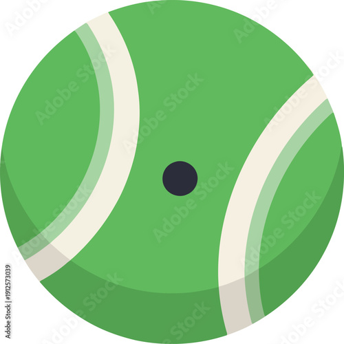Flat Vector Illustration of Green Tennis Ball Isolated on White Background for Sports Design