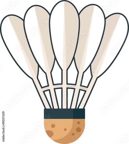 Vector illustration of badminton shuttlecock isolated on white background for sports and recreation design