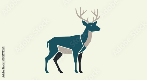 Stylized illustration of a majestic stag with large antlers.