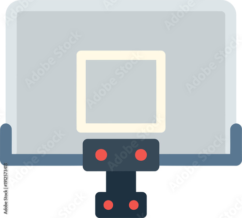Flat Vector Illustration of Basketball Backboard Isolated on White for Sports Design Projects