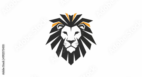 Stylized Lion Head Logo Design.