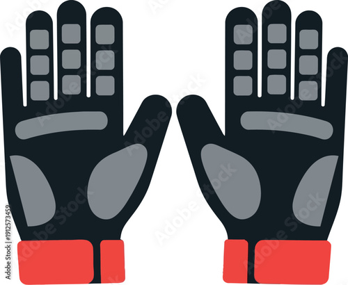 Protective Work Gloves Icon – Safety Equipment Illustration for Industrial and Construction Use