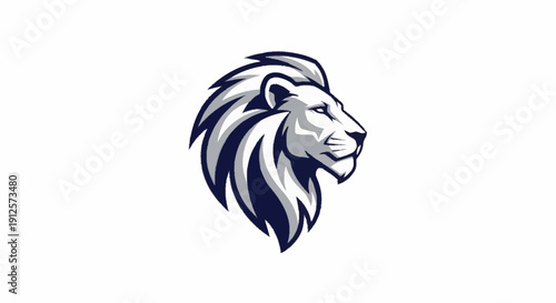 Stylized Lion Head Logo Design.