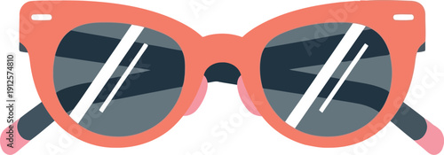 Trendy Pink Sunglasses Vector Illustration Isolated on White for Summer Fashion Design