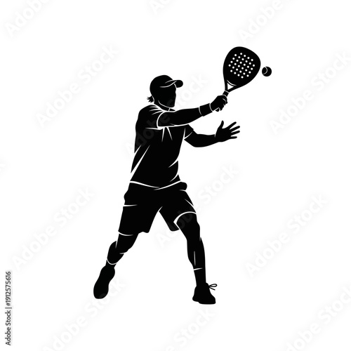 Silhouette of a Padel Tennis Player in Action