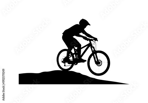 Mountain Biker Silhouette Performing Jump