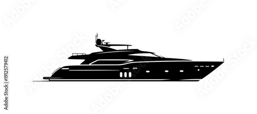 Modern Luxury Yacht Vector Illustration