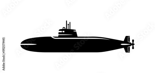 Submarine Silhouette Vector Illustration