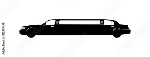 Elegant Black Stretch Limousine SVG Vector Illustration