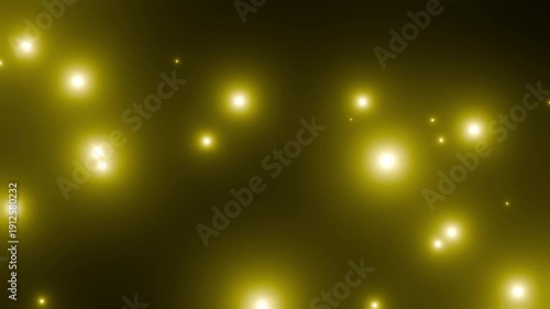 黒い空間の中で黄色に輝く粒子が次々飛んでくる