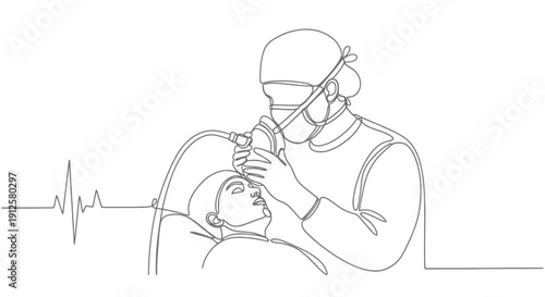 Surgeon administers anesthesia to patient during surgery.