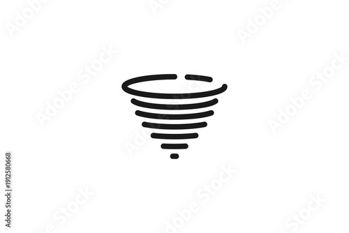 solid and outline icon of tornado