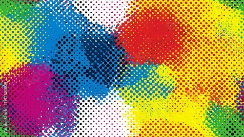 Wallpaper Mural Abstract halftone dot pattern background, pop art comic style texture with bold contrast and copy space Torontodigital.ca