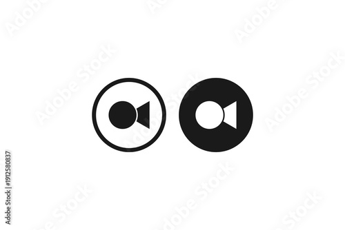 solid and outline icon of videocall