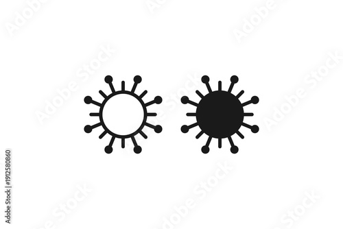 solid and outline icon of virus