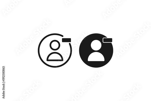 solid and outline icon of user move unfriend