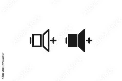 solid and outline icon of volume up
