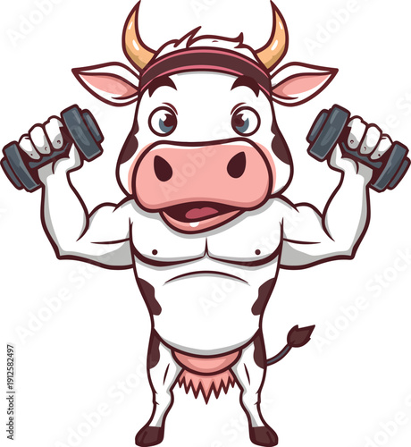 funny cow vector illustration