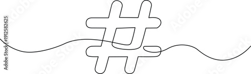 Abstract illustration of intertwined hashtags and lines creating a modern design Vector