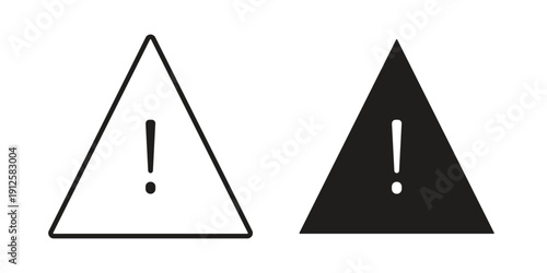Alert icon in black line style set. logotype designs