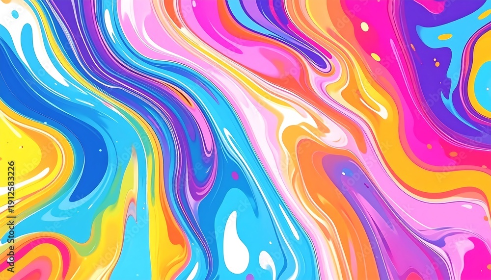 Fototapeta premium Vibrant swirl of colorful liquid abstract