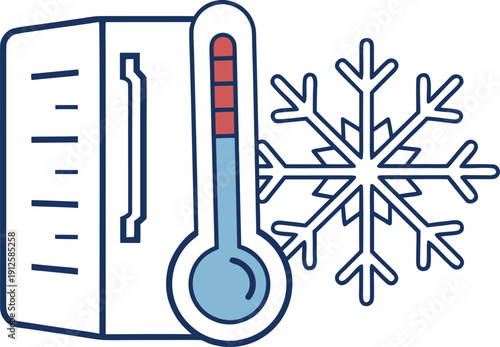 Cold Storage Temperature Monitoring Icon for Smart Refrigeration, Food Safety, and Supply Chain Compliance