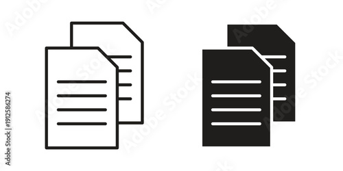 Copy icon in black line style set. logotype designs