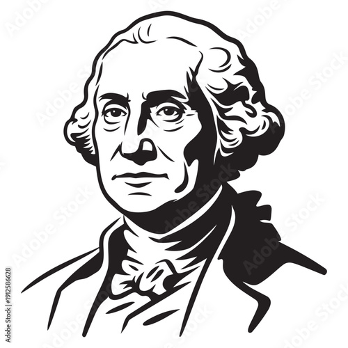 George Washington vector portrait, iconic representation of first United States president