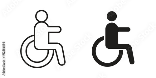 Disable icon in black line style set. logotype designs
