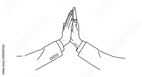 Two hands in a high five gesture illustration.