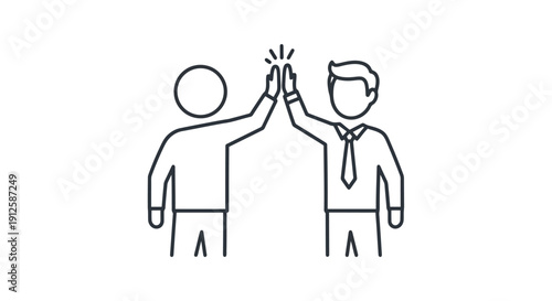 Two people giving each other a high five in celebration.