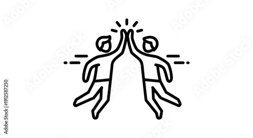 Two people giving each other a high five celebrating success.