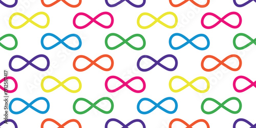Seamless Autism Awareness Infinity Symbol Pattern in Bright Colors Celebrating Neurodiversity and Inclusion