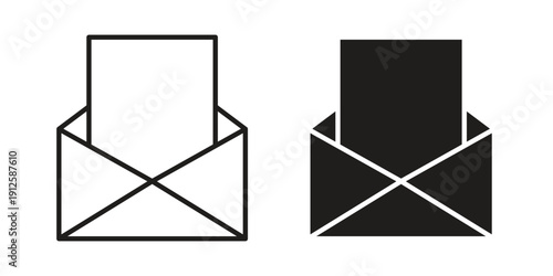 Email icon in black line style set. logotype designs