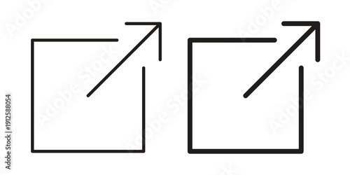 External link icon in black line style set. logotype designs